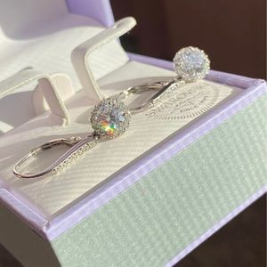 Swarovski Pierced Earrings, White, Rhodium plated Brand New